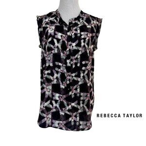 Rebecca Taylor - Abstract Print Silk Top